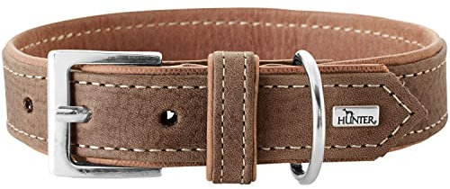HUNTER PORTO Hundehalsband, Leder, nachhaltig, 65 (L), tabak/cognac