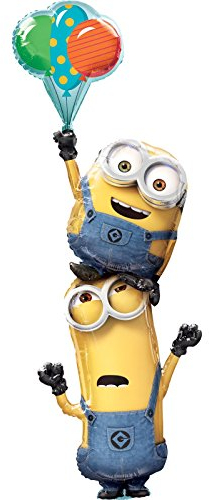 Amscan 3616001 - Folienballon Multi-Ballon Minions, circa 101 x 154 cm, Geburtstag, Heliumballon