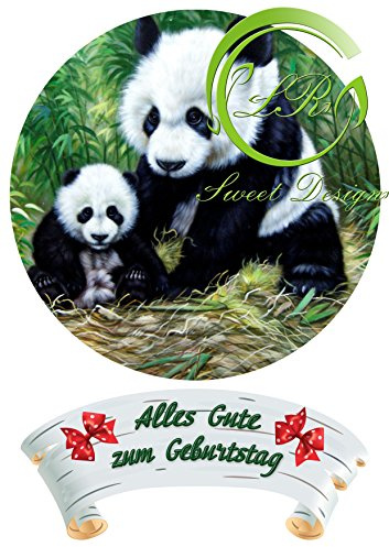 Panda №2 Tortenaufleger Geburtstag, … Deckopapier, Zuckerpapier Ca. 20Ø