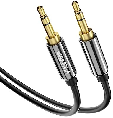 JAMEGA - 1m Aux Kabel | Klinke Stereo Audio 3.5mm Klinkenkabel kompatibel mit Kopfhörer, Smartphones, Samsung Galaxy, Echo Dot, MP3 Player, Auto, Heim/KFZ Stereoanlagen, Handy UVM.
