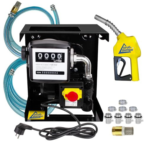 AMUR Pompa GASOLIO - Pompa TRAVASO GASOLIO 230V Pompa Estrazione GASOLIO Set Completo con Pistola, Tubo e Accessori (Set Pompa EXELENZ-3.1-230V)