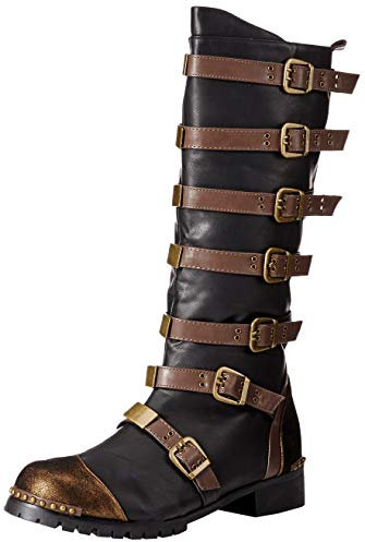 Ellie Shoes Herren Punk Steampunk Stiefel - Combat Kostüm Schuhe, Braun, Größe L