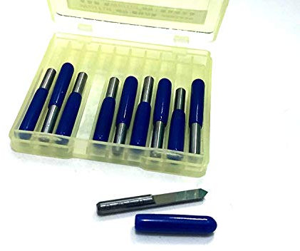 VEDA Fresa de carburo de plata de 90 grados, 0,1 mm, punta redonda de grabado PCB broca CNC Router Tool Pack de 10