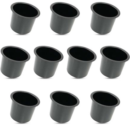 YH Poker Aluminum Jumbo Drink Cup Holder, Poker Table, Boat, Car, Black (Lot of 10)