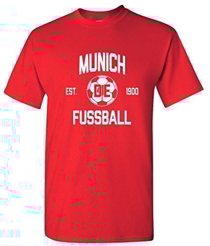 Munich Germany Home Kit World Classic Soccer Football Arch Cup T Shirt - Large - Red