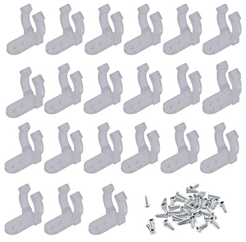 Yushulin 100 Stück 1/2 Zoll LED Lichtschlauch Clips Halter mit 200 Stück Schrauben Klare PVC Montage Seil Licht Montage Clips