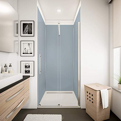 Schulte pack lot de 3 panneaux muraux 90x210 cm + 5 profilés, revêtement salle de bain douche, épaisseur panneaux décoratifs 3 mm, DécoDesign COULEUR, gris argenté D1900911-3-F 679