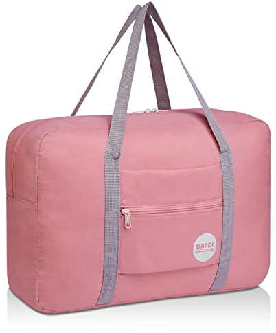 Handgepäck Tasche für Flugzeug Reisetasche Klein Faltbare Handgepäck Koffer 55x40x20cm / 45x36x20cm Sporttasche Krankenhaustasche Weekendertasche von WANDF (A - Rosa)