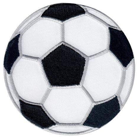 PatchMommy Fußball Fussball Patch Aufnäher Applikation zum Aufbügeln Bügelbild Ball Sport - für Kleidung Jeans Jacken Kinder Baby