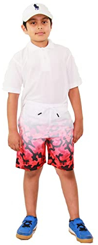 A2Z 4 Kids Boys Cotton Shorts Summer - Shorts 450 Camo Red 11-12