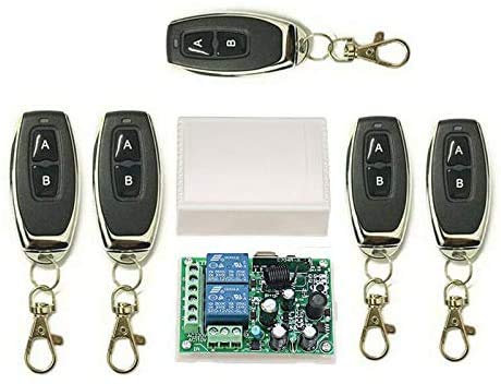 5 x 2 CH 433 MHZ telecomando a canali/commutatore a distanza senza fili + 1 ricevitore, per finestre, ingressi, porte di garage, sistemi di allarme
