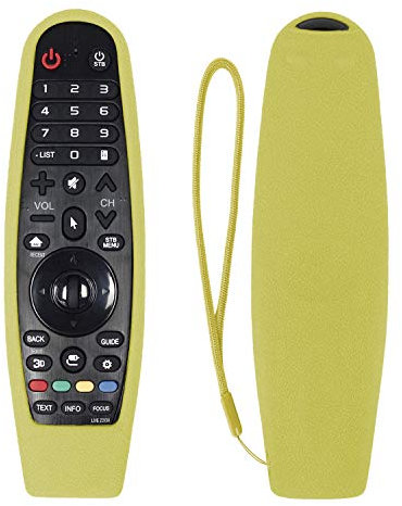 Protective Silicone Remote Case for LG AN-MR600/LG AN-MR650 AN-MR18BA Magic Remote Cover Remote Holder for LG 3D Smart TV Magic Remote Case (Yellow, Glow Green in The Dark)
