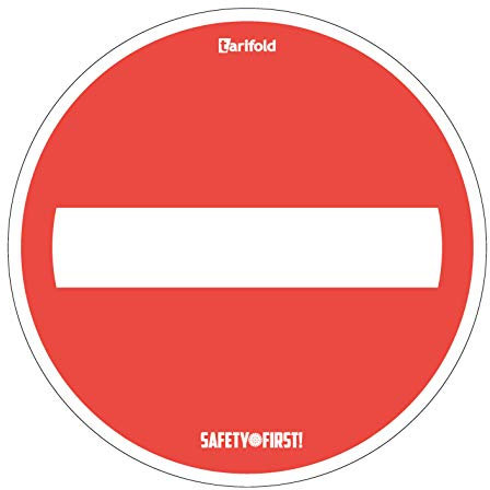 Tarifold Fr 7999816 - Stickers Autocollants Signalisation pour Sol ‘Sens interdit’ Ø 350mm, Rouge/Blanc| Surfaces lisses - Adhésif Haute Performance (Lot 2 pcs)