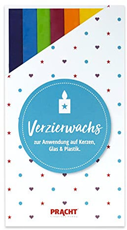 Pracht Creatives Hobby 7050-505 Verzierwachsplatten Regenbogen-Mix, 6 halbe Platten, ca. 200 x 50 x 0,5 mm, Wachsplatten zum Modellieren und Verzieren von Kerzen