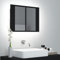 vidaXL - Meubles-lavabos de salle de bains - Armoire de salle de bain à miroir à LED Noir 60x12x45 cm