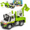 Mercedes-B Unimog mit Bagger Gruen Baustellenfahrzeug ca 1/43 Modell Auto