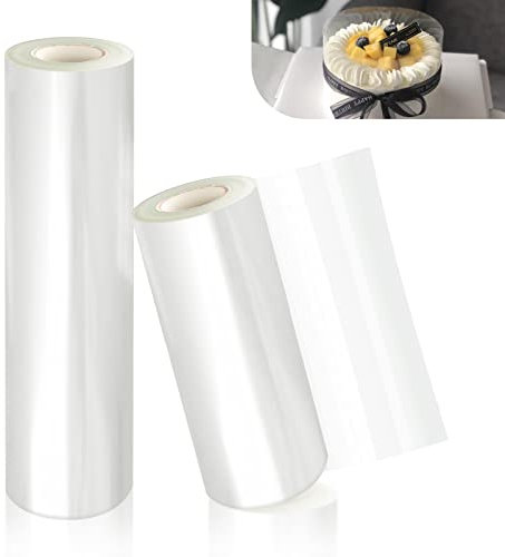 2 x Tortenrandfolie, Transparent Acetat Rolle, Acetat Kuchenstreifen, Acetat Rolle für Tortendeko Schokolade Mousse Kuchen Dessertringe (10cm/15cm)