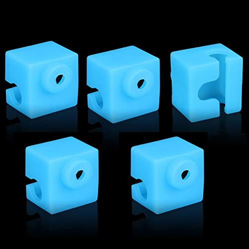 5er-Pack Heizblock Silikon Socken Cover kompatibel mit Anycubic Mega S, Mega Pro, Chiron, I3 Mega, Mega X, Zero 2.0, 4Max Pro 2.0/ Flyingbear Ghost5 3D Drucker