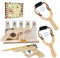 Gonoelec Wooden Multi-shot Rubber Band Pistol Slingshots Toy Wooden Number Target Stand for Kids and Adults Rubber Band Gun and Catapult Game Set Gift for Party and Family Gatherings