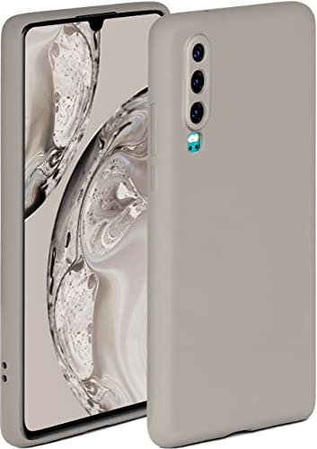 ONEFLOW Soft Case für Huawei P30 Hülle aus Silikon mit Kameraschutz, Silikonhülle mit erhöhtem Schutz fürs Display, Backcover Schutzhülle, weiche Handyhülle, Taupe