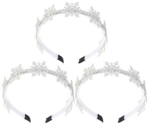 FRCOLOR 3 StüCk Weihnachts Schneeflocke Haarreif Dekoratives Haarband FüR Festliche AnläSse Leicht Und Komfortabel Schneeflocken Haarschmuck FüR Weihnachts- Und Ferienpartys