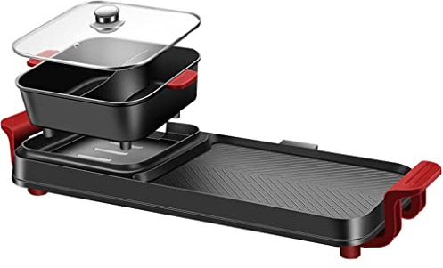 Hotpot Five-Speed Temperature Control Grill Shabu Pot Double Knob Barbecue Hot Pot Machine Light Oil Less Smoke Barbecue