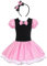 Neugeborene Baby Minnie Kostüm Prinzessin Mädchen Kleinkind Tüll Kleider Festlich Polka Dots Trikot Tanzkleider Cosplay Kleid mit Maus Ohren für Karneval Geburtstag Partykleid Hellrosa 2-3 Jahre