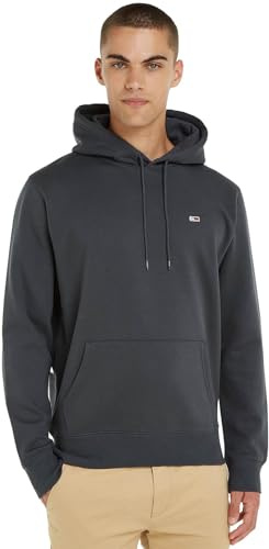 Tommy Jeans Men's Tjm Regular Fleece Hoodie Sweatshirt, New Charcoal, XS
