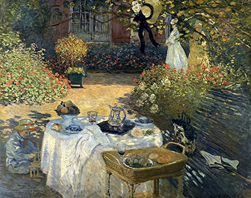 DTAUPREB Peinture par numéros pour adultes enfants Le déjeuner Claude Monet DIY Peinture à l'huile Peinture numérique par numéros Kits sur toile