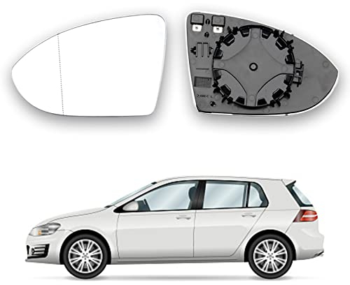 Golf 7 Spiegelglas,Geeignet für Golf 7 Spiegelglas Links Beifahrerseite Beheizbar Asphärisch mit Trägerplatte,Spiegelglas Golf 7 Links Beheizbar Asphärisch Passend für Golf 7 Spiegelglas