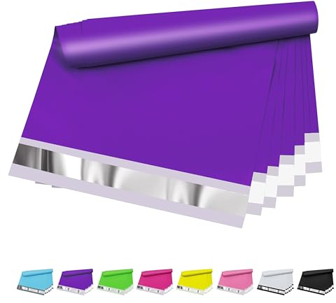 Vapulcio Versandtaschen aus Kunststoff, manipulationssicher, selbstverschließend, 2,4 mm Dicke, wasserdichte und reißfeste Versandtaschen, manipulationssicher, 30,5 x 39,4 cm, Violett, 50 Stück