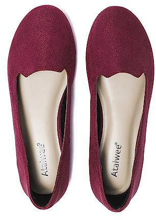 Ataiwee Larges Femmes Ballerines - Loafers Mode Wide Width Chaussures Plates.(1910003,WR/MF,40 Wide)