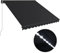 Camerina Gelenkarmmarkise mit LED 350x250 cm Balkon Sonnenschutz Balkon Klemmmarkise Markisenbeleuchtung Gartenmarkise Anthrazit