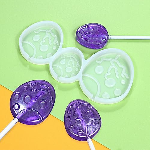 mostsom Silikonform für Lutscher, Schokolade, Süßigkeiten, Lutscher, Blumen, Waben, Schokolade, harte Süßigkeiten, keine Sticks, 2 Stück (J_ Osterei)