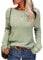Tankaneo Damen Solide Langarm Pullover Rundhalsausschnitt Slim Knit Top Herbst Pullover
