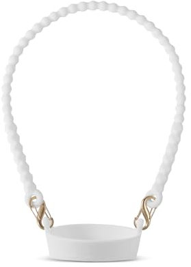 PEUTIER Water Bottle Handle, Silicone Bottle Handle Strap Lanyard Attachment Holder Elastic Water Bottle Sling Accessories for Stanley and Most 8-40oz Cup (White)