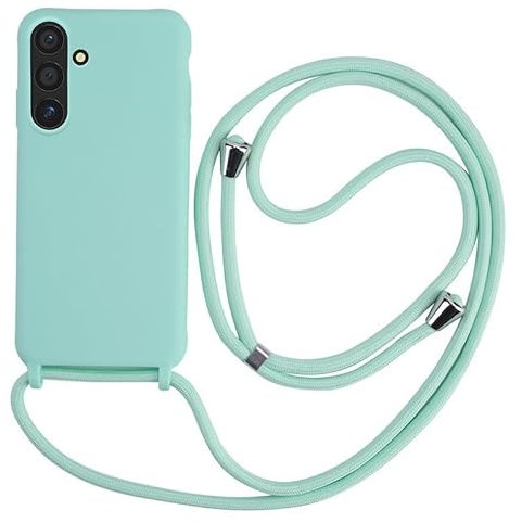 Keteen Handyband hülle für Samsung Galaxy S23 FE Handyhülle mit Band Slim Silikon S23 FE hülle mit Abnehmbar Kordel Stossfest Bumper Cover zum Umhängen Necklace Handyhülle für Samsung S23 FE-Hellgrün