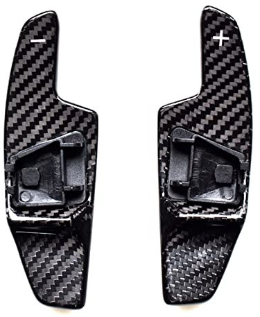 GuyAna Compatibile Con Per Golf 8 MK8 GTI R R-line Cc 2020 2021 Leve Del Cambio Al Volante Sostitutive Per Auto In Fibra Di Carbonio(Black)