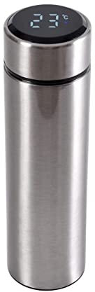 Botells Thermoflasche Isolier Flasche 500 ml Edelstahl, LCD Temperaturanzeige, auslaufsicher, bei Berührung sofort ersichtliche Temperatur ideal bei Babynahrung (Edelstahl)