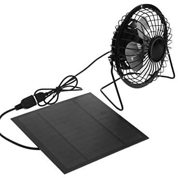 PRETYZOOM Tragbarer Kühlventilator Solarbetrieben mit 3w Leistung USB Büroventilator aus Kunststoff 360 Grad Rotation für Home Office und Outdoor Einsatz im Sommer