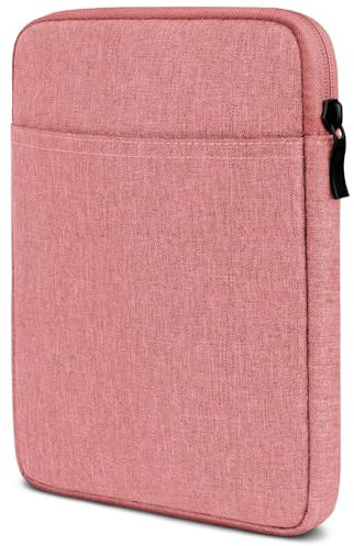 moex Tablet Hülle für iPad mini 6/7 (2021/2024) Tasche mit Reißverschluss und Fach für Zubehör, Stoff Sleeve weich Gepolstert, iPad Schutzhülle Minimalistisch Dash Case, Rosa