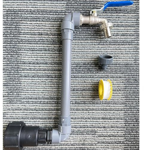 IBC Tank Zubehör IBC Auslaufhahn Schwanenhals Messing Wasserhahn, S60x6 Wasserhahn Absperrhahn 3/4 Zoll IBC Adapter Für 1000L Regenwassertank, Regenfass, IBC Container