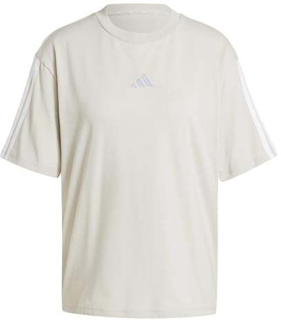 adidas Damen Essentials 3-Stripes Boyfriend Shirt, Wonder Alumina/White, S