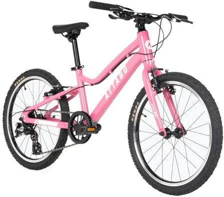 ATTABO Kinderfahrrad Ease 20″ – Leichter 6061‑Alurahmen & Gabel, ergonomischer 560 mm BMX‑Lenker, Shimano Altus 7‑Gang, Kenda 20×1,75″ Reifen, TEKTRO V‑Bremsen, Memory‑Sattel, Pink