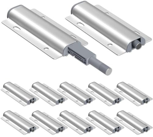 Riisoyu 12 Stück Drucktüröffner Push to Open Türöffner, Magnetschnäpper Drucktüröffner mit Push Open Magnet Tip On für Türen Druckschnapper Öffner Druck für Türen Möbel Schubladen Schranktür