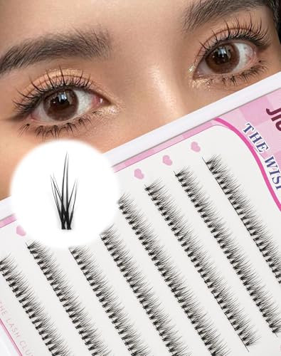 Jiocolor Bottom Lash Clusters - Natürliche DIY Wimpernverlängerungen für Untere Einzelne 5mm Manga Bottom Cluster