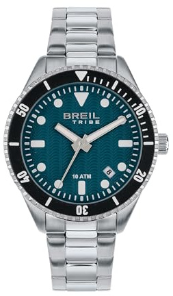 Breil, Collezione Overhand, Orologio Uomo con Bracciale in Acciaio, Resistente All'Acqua, Movimento al Quarzo, Cassa 39 mm, Chiusura con Pulsanti