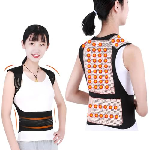 Self Heated Vest Self Heating Shoulder Support Brace Heated Back Support Belt Self Heating Waist Brace Magnetic Therapy Lumbar Support Belt Adjustable Waist Kidney Warmer Abdomen Belt for Women Men