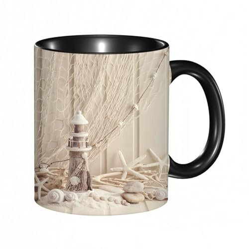 EKLMPS Tazza grande per caffè e tè a colazione - idee regalo per uomo e donna - in porcellana, 330 ml (11oz),la bella e la bestia citazione lettera