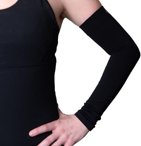 FITLEGS Manchon de compression pour bras de sport – 18–24 mmHg pour la fatigue musculaire, l'endurance, les douleurs et la récupération, Noir , S